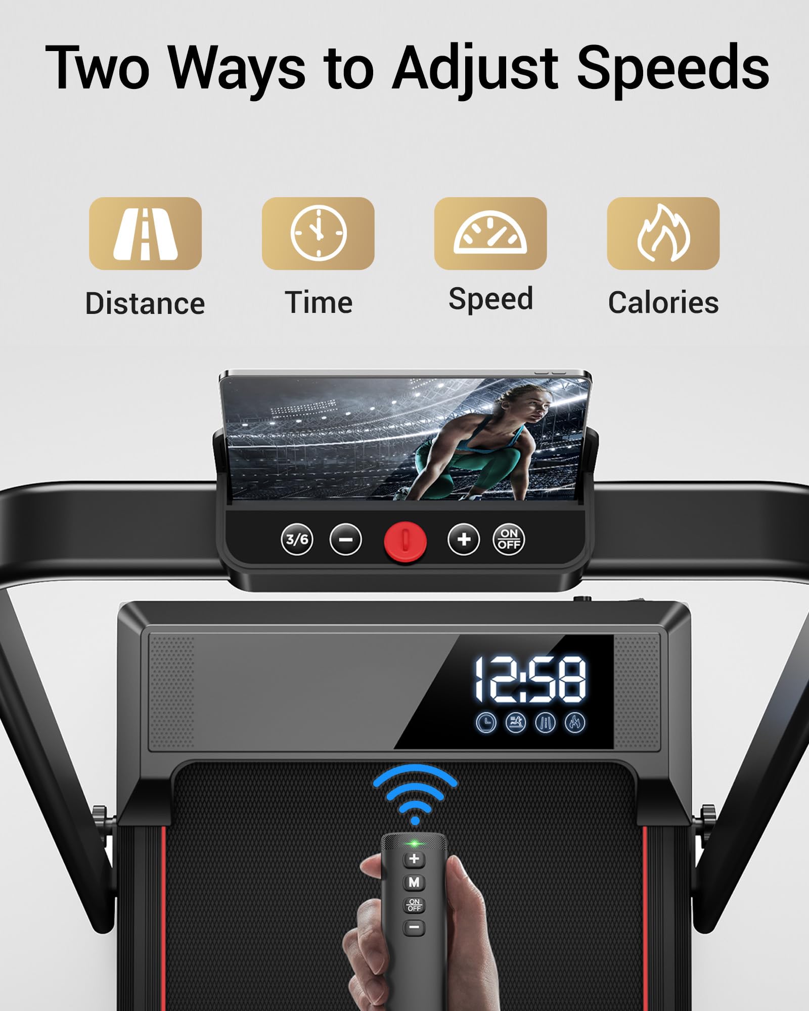 LONTEK Laufband für Zuhause klappbar 12km/h, Laufband mit Steigung für Zuhause mit Bürstenlosem Motor, Walking Pad mit Steigung max. Belastung 136 kg.