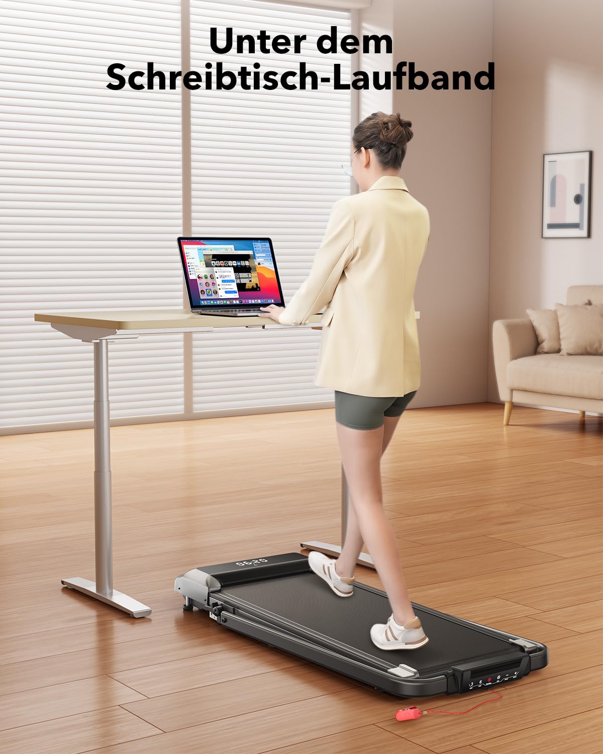 Laufband für Zuhause mit Neigung, 2 in 1 Walking Pad, 12km/h Klappbar Laufband mit Steigung, 2.5HP Under Desk Schreibtisch Treadmill für Zuhause & Büro, Fernbedienung und App, Keine Installation