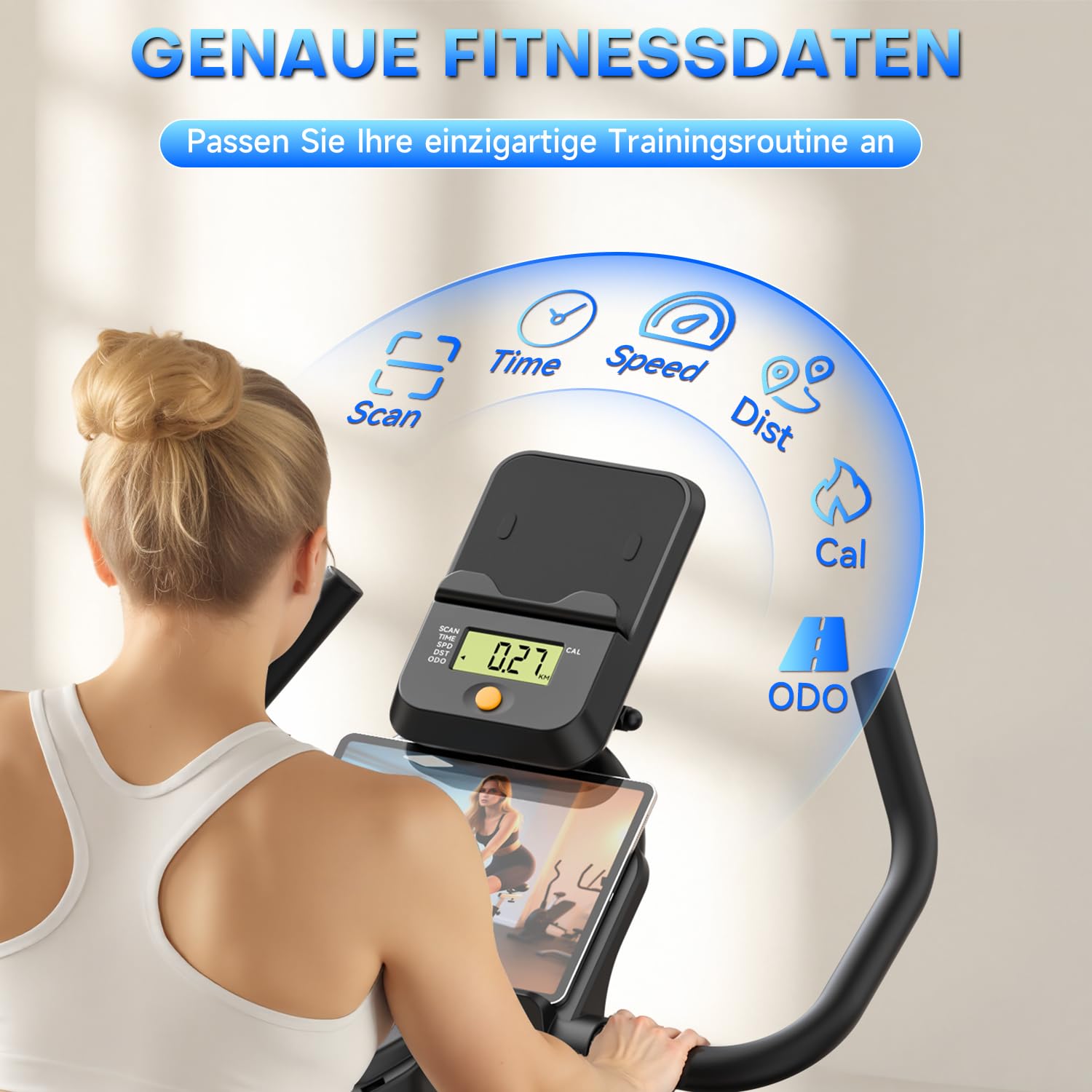 [UPGRADE] Heimtrainer Fahrrad mit APP, CHAOKE Hometrainer Fahrrad, Leises, Stufenlos Einstellbares Magnetsystem, Ergometer Heimtrainer mit LCD-Display, Indoor Fitnessbike für Zuhause, Bis 150KG