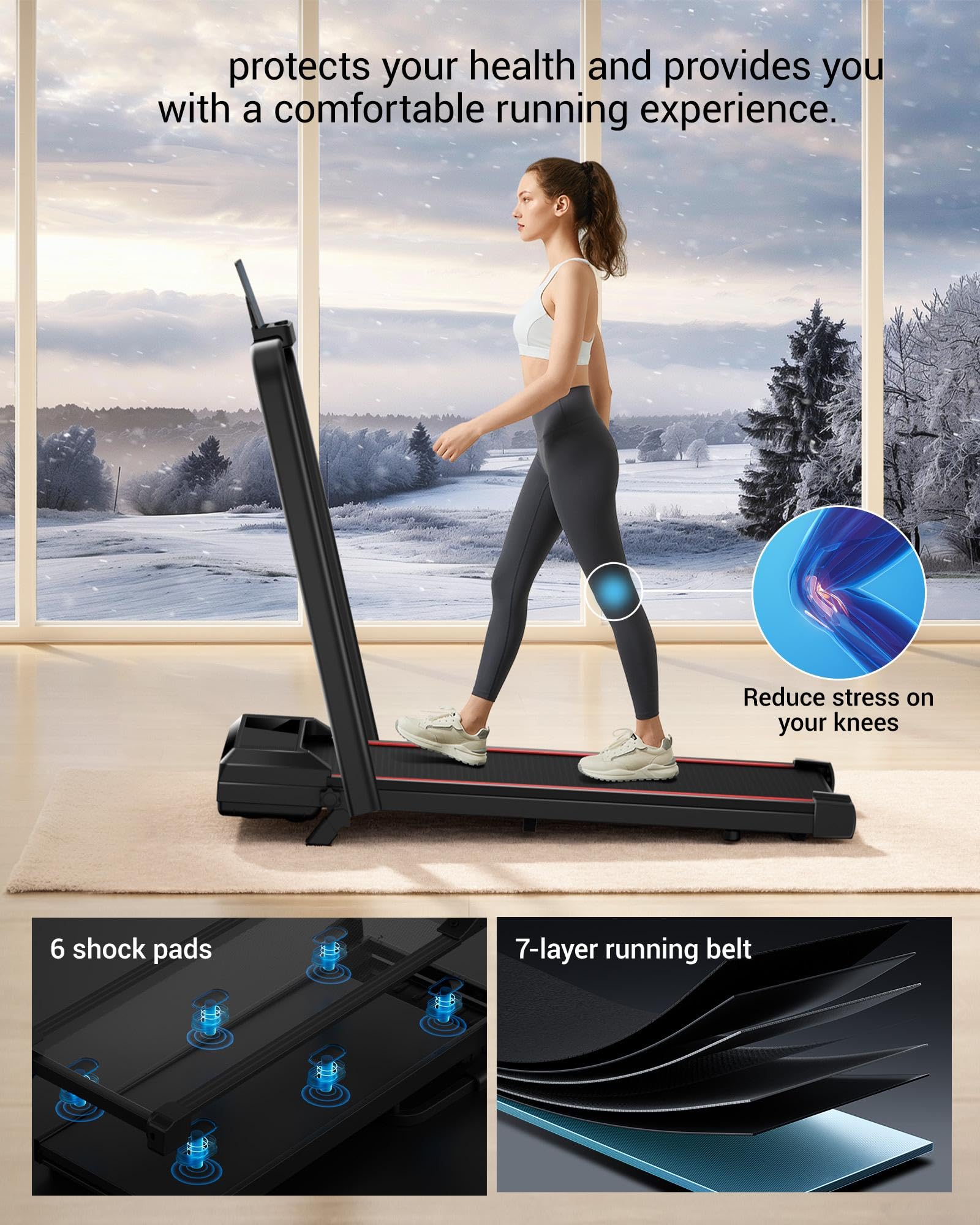LONTEK Laufband für Zuhause klappbar 12km/h, Laufband mit Steigung für Zuhause mit Bürstenlosem Motor, Walking Pad mit Steigung max. Belastung 136 kg.
